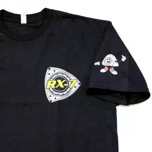 ROTARY13B1 T-SHIRT RX-7 GENERATIONS YELLOW-BLUE-RED vorne