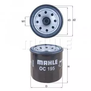 MAHLE Ölfilter Premium OC 195 Bemaßung