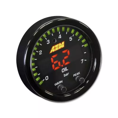 AEM X-Series Benzin- Öldruck 0-7 Bar 100 PSI Rundinstrument 52mm