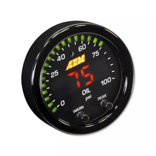 AEM X-Series Fuel- Oil Pressure 0-7 Bar 100 PSI Gauge 52mm