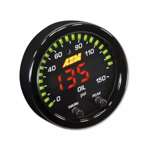 AEM X-Series Oil Pressure Gauge 52mm 0~150psi / 0~10bar