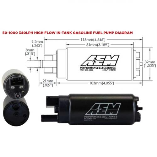AEM High Flow Gasoline In-Tank Fuel Pump 340LPH AEM High Flow Gasoline In-Tank Fuel Pump 340LPH