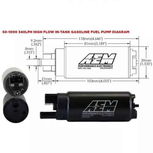 AEM High Flow Gasoline In-Tank Fuel Pump 340LPH