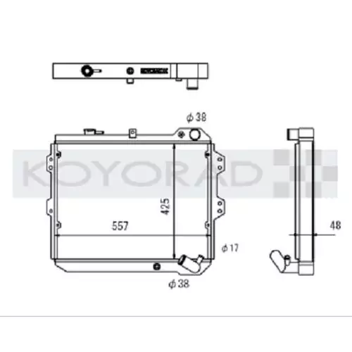 KOYO RX7 SA/FB 78-85 12A ALU RADIATOR 48mm H-Core draw