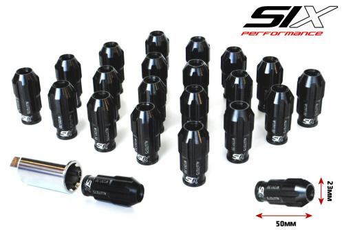 SIX-Performance Racing Lug Nuts Set Black Anti Theft SIX-Performance Racing Lug Nuts Set Black Anti Theft
