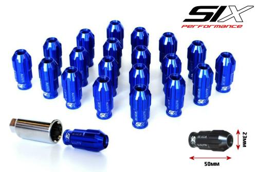 SIX-Performance Racing Lug Nuts Set Blue Anti Theft SIX-Performance Racing Lug Nuts Set Blue Anti Theft