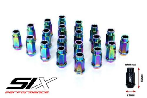 SIX Performance Racing Lug Nuts Set Neo Chrome V2 SIX Performance Racing Lug Nuts Set Neo Chrome V2