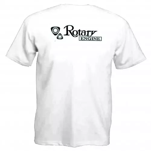 WANKELSHOP ROTARY ENGINE T-Shirt White Carbo rearn